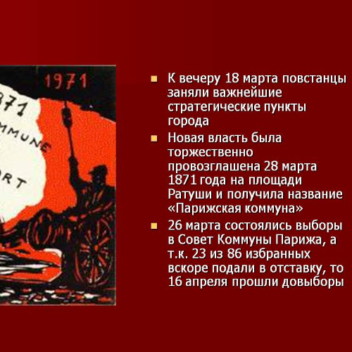 Карта парижской коммуны