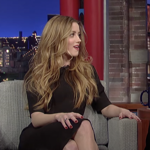 21 h, feb 17, 2014 y - LETTERMAN SHOW Amber Heard THE BLACK DRESS  Recording/Aired NEW YORK (Timeline)