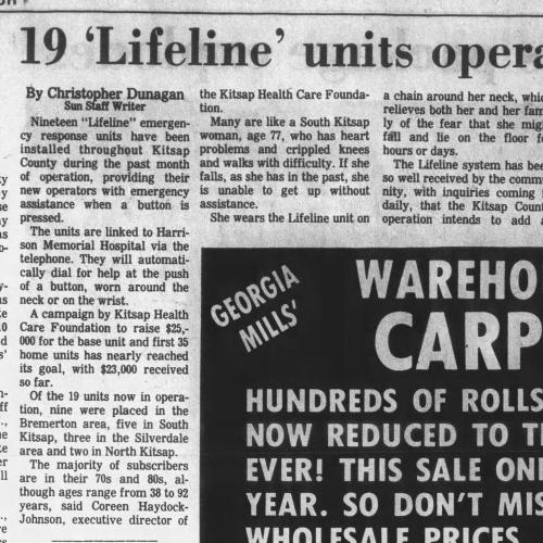 mar 12, 1987 First round of "Lifeline" units, similar to today's Life