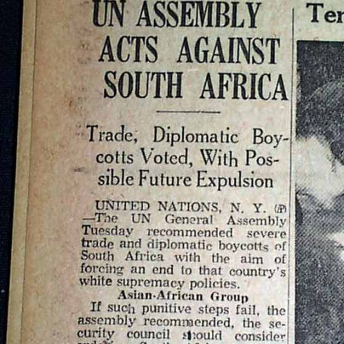 nov 12, 1974 South Africa expelled from UN because of apartheid