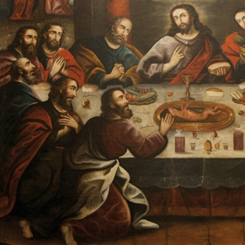 1 ene 1753 año - La última cena (una pintura por Marcos Zapata) (Cinta de  tiempo)
