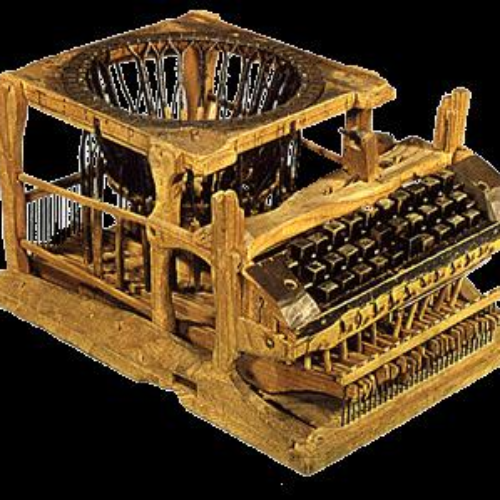 metal Inhibir fiesta 18 mayo 1714 año - Primera Maquina de Escribir. (Cinta de tiempo)